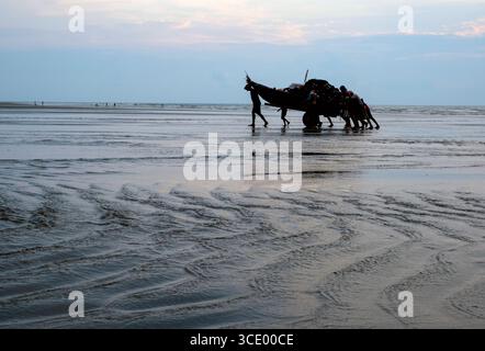 Der zweitlängste Cox`s Bazaar Sea Beach der Welt, Bangladesch Stockfoto